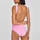 Фото Боди в рубчик с глубоким вырезом на спине светло-розовый