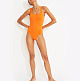 Фотография Сплошной купальник с глубоким вырезом оранжевый