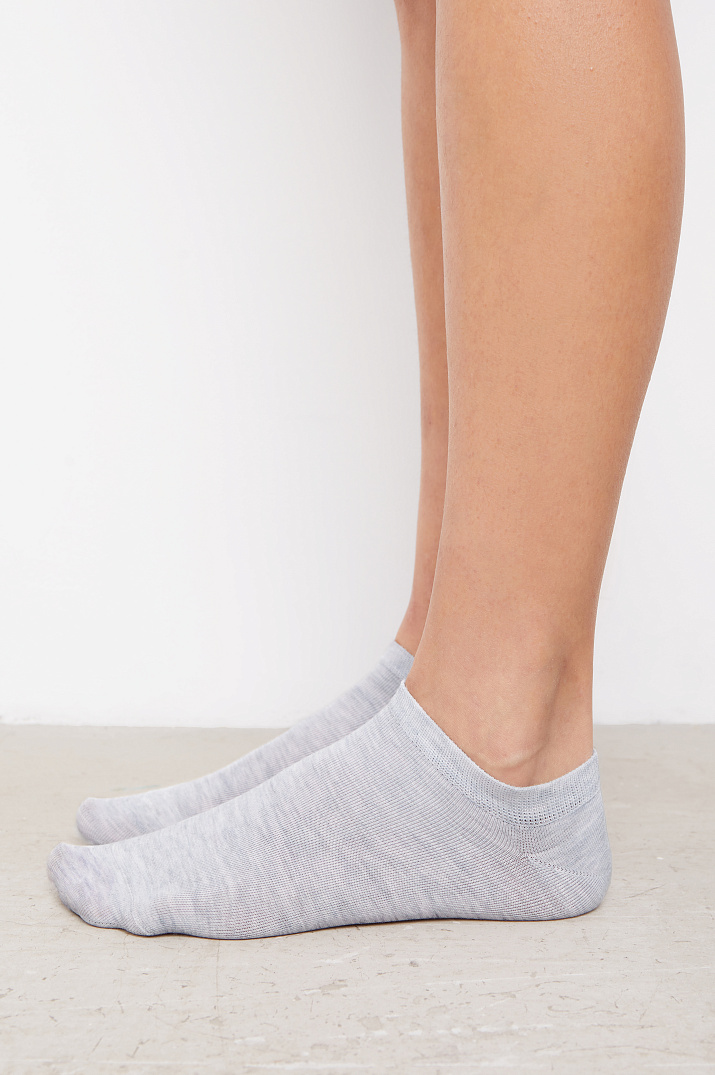 Изображение Короткие носки из лиосела светло-серый меланж