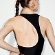 Фотография Боди асимметричный с вырезом на спине черный