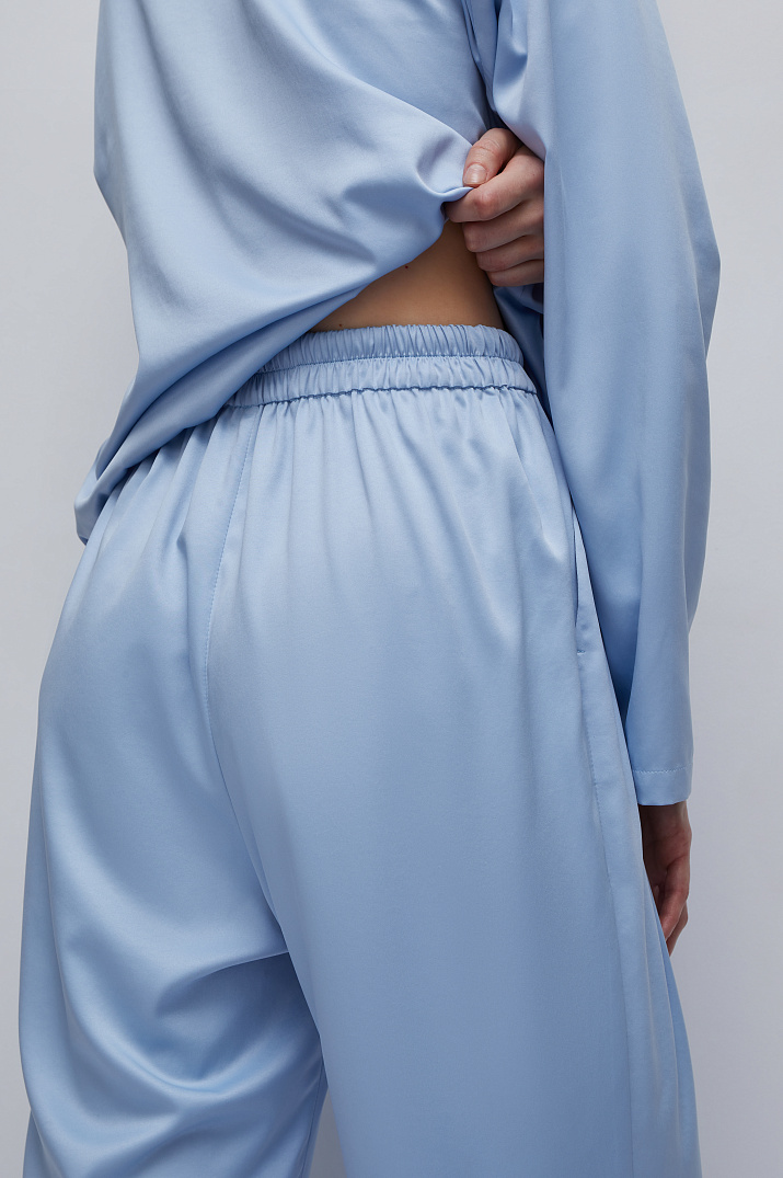 Картинка Пижама с брюками серо-голубой