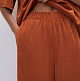 Фото Укороченные брюки на резинке с петельной фактурой terry jam терракотовый