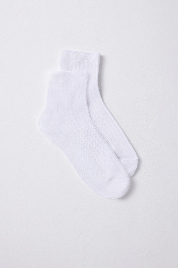 Фото Хлопковые носки средней длины белый